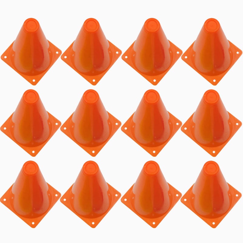 YOELVN 7inch Orange Racing Traffic Cones Party Decoration with Racing Checkered Flags 11inch Safety Sport Training Plastic Cones with Racing Flags Race Car Birthday Party Supplies Racing Themed Party - Image 3
